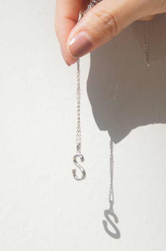 Molten Letter Necklace 'S'