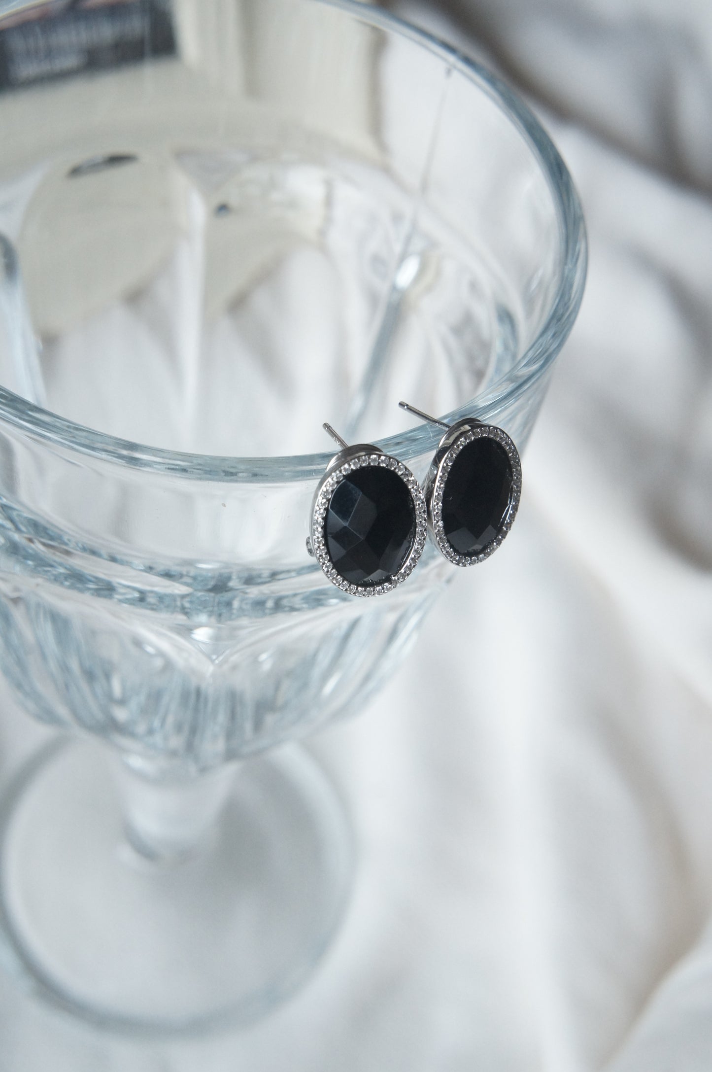 Black Oval Earrings