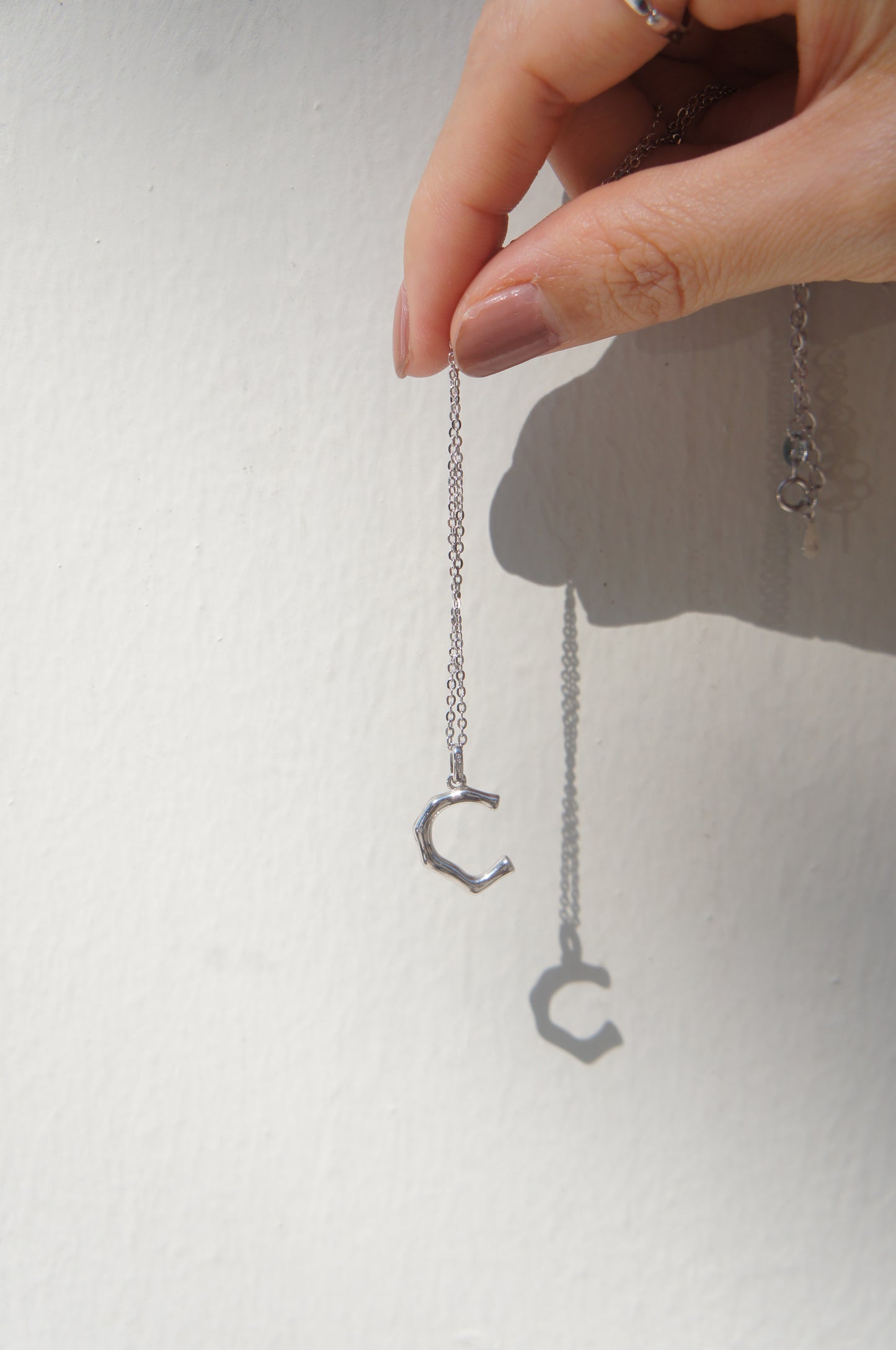 Molten Letter Necklace 'C'