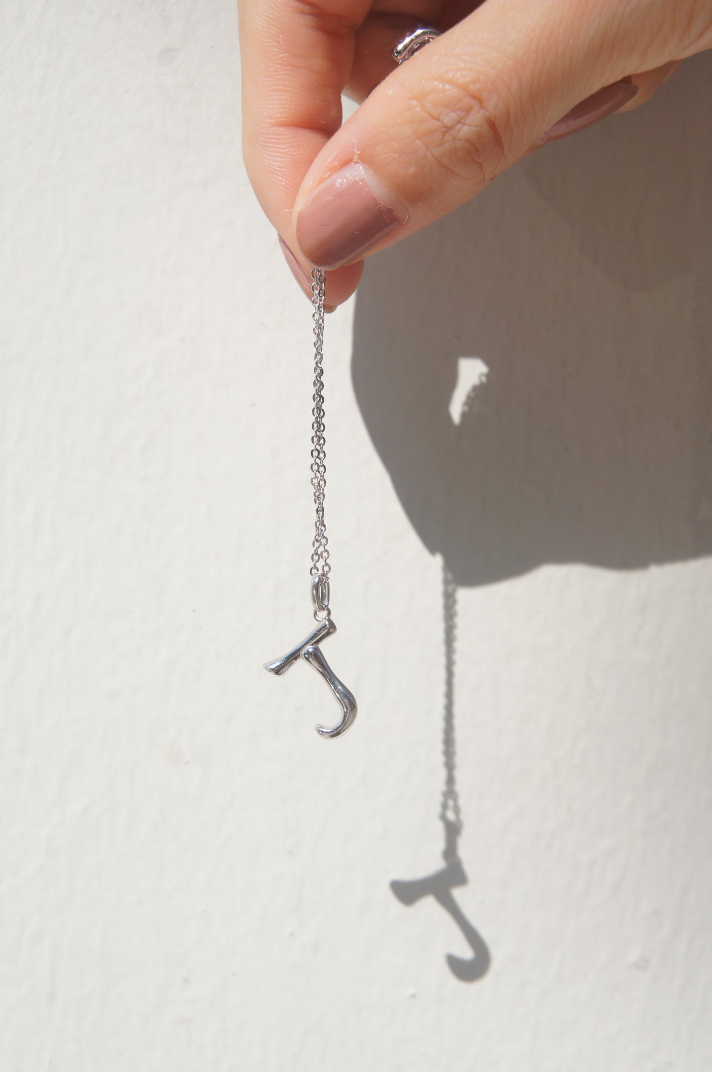 Molten Letter Necklace 'J'