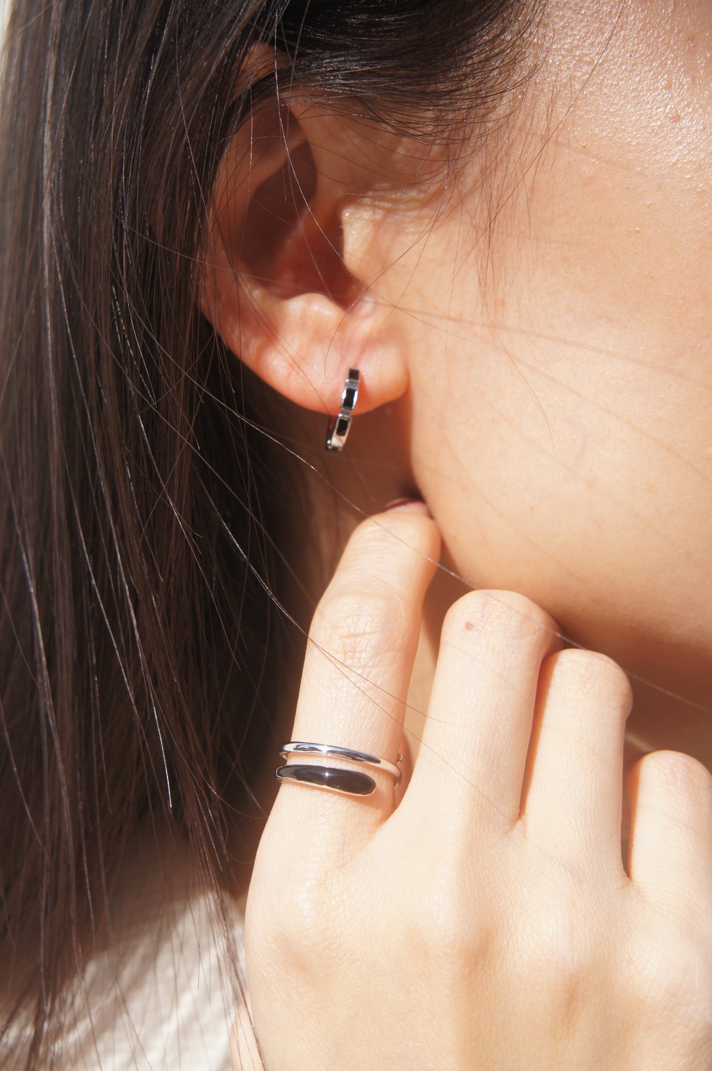 Mini Molten Enamel Hoop Earrings