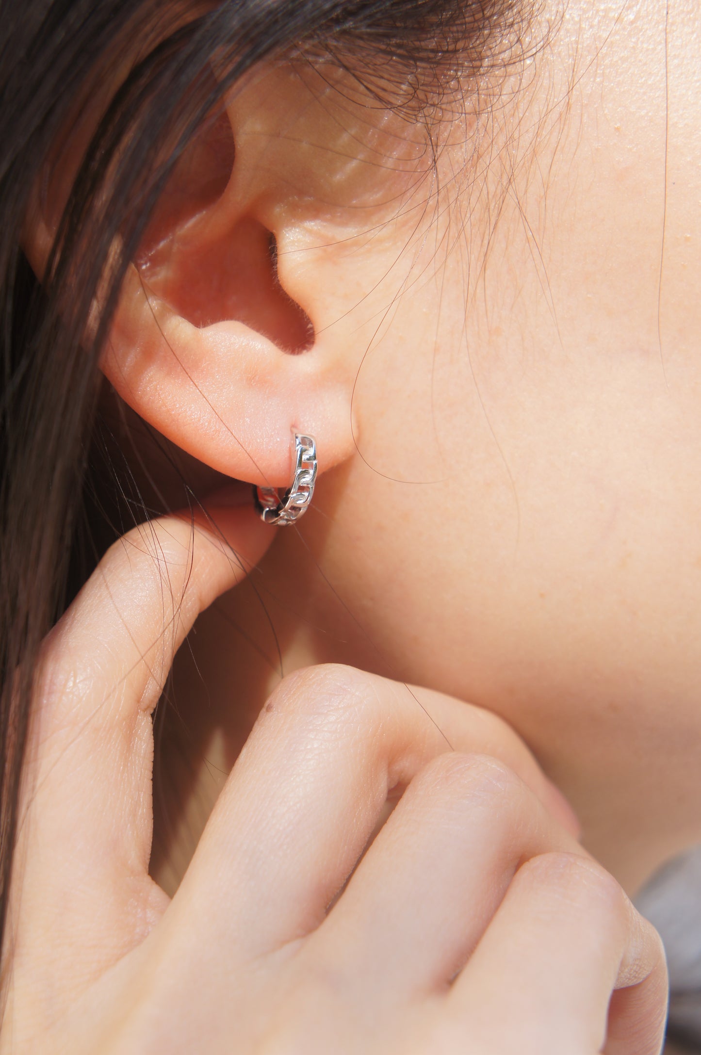 Mini Chain Hoop Earrings