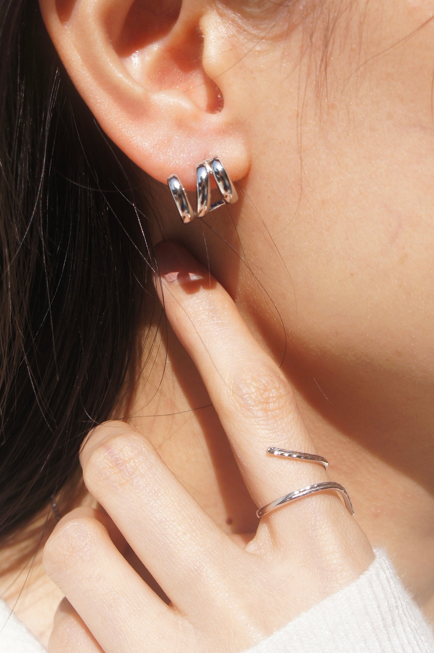 Triple Claw Stud Earrings