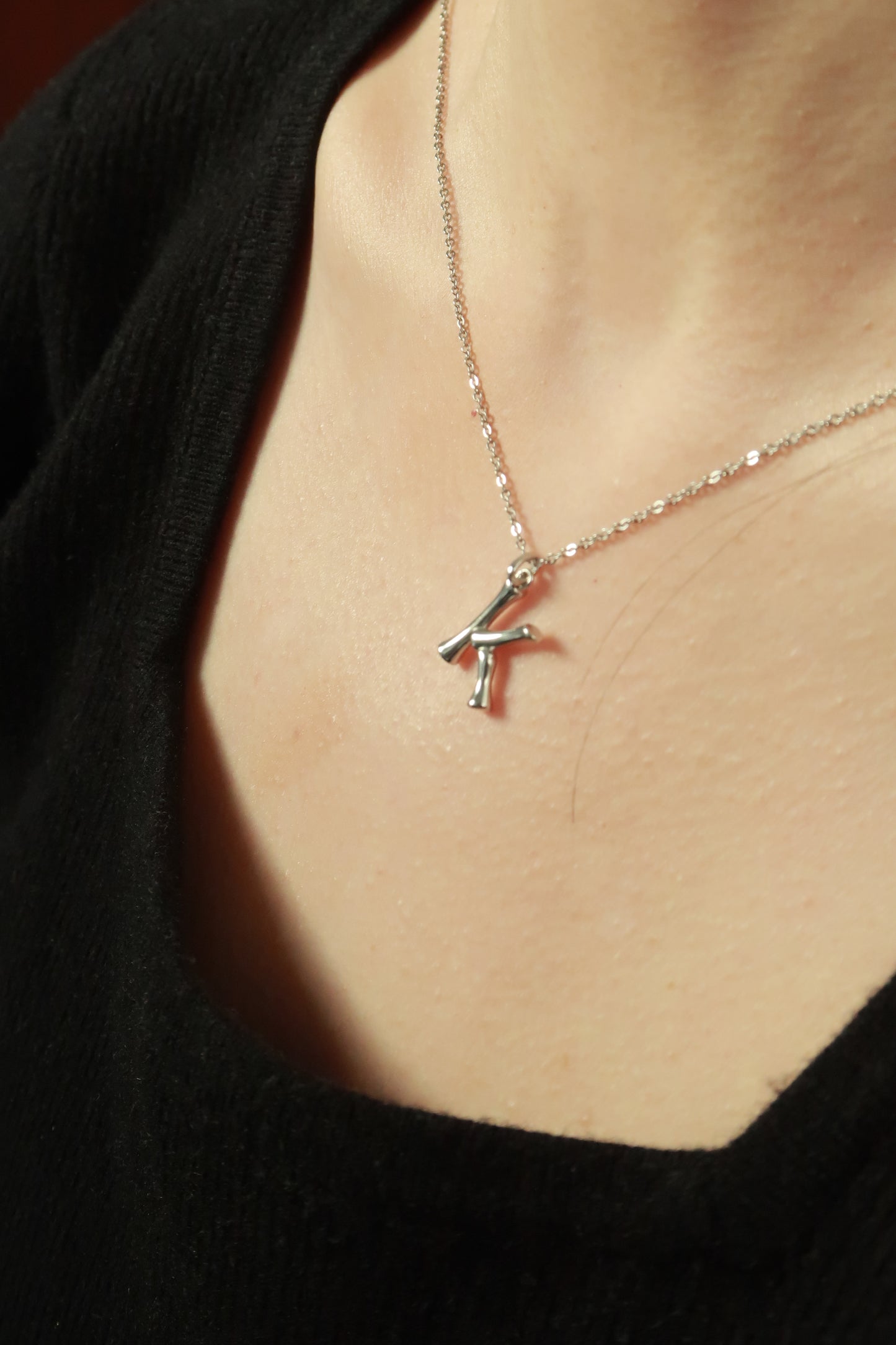 Molten Letter Necklace 'K'