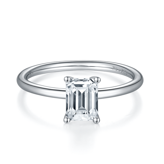 1ct Emerald Cut Moissanite Ring