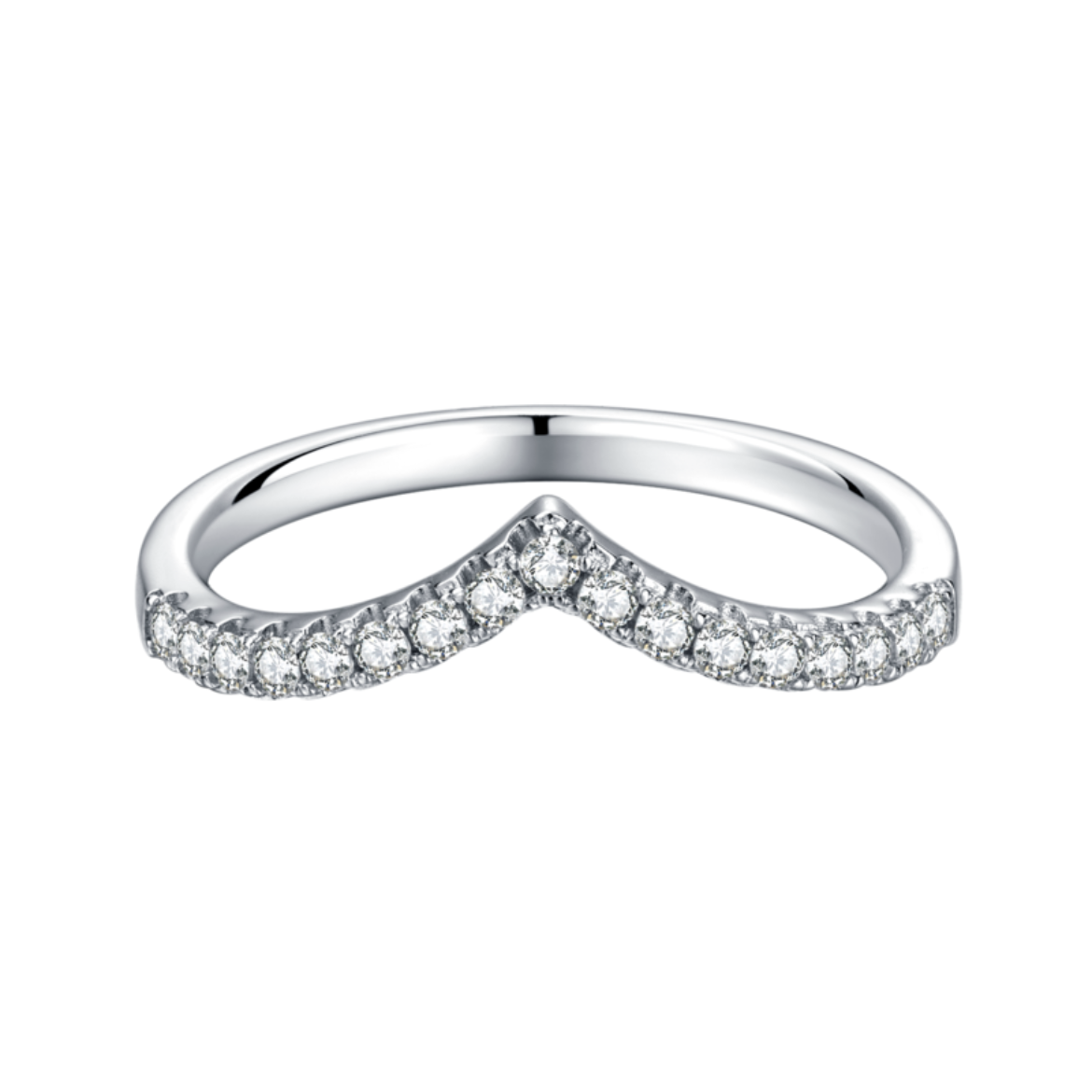 V-Shape Stacking Moissanite Band