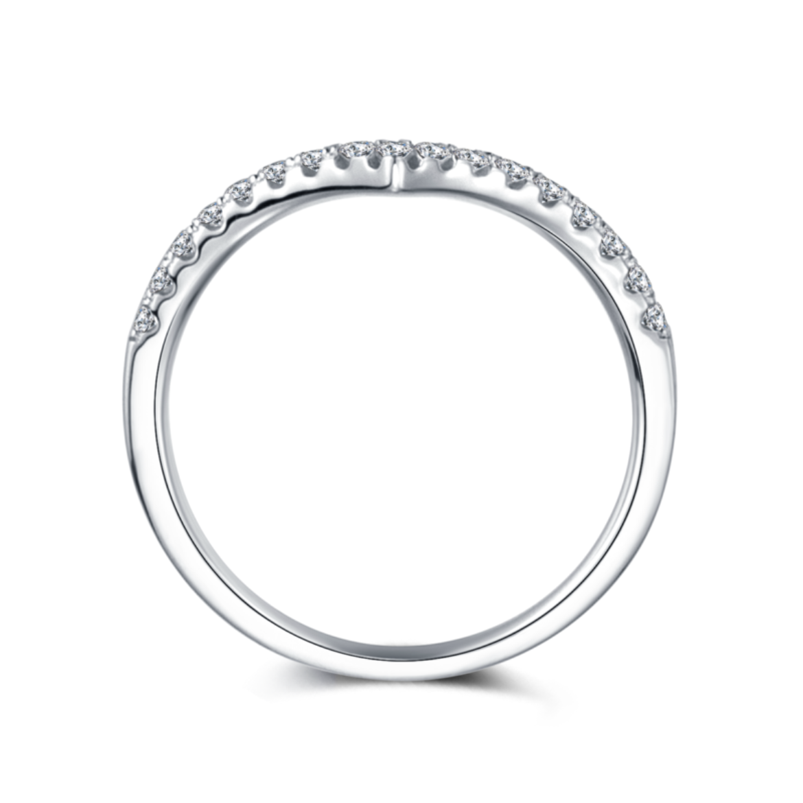 V-Shape Stacking Moissanite Band