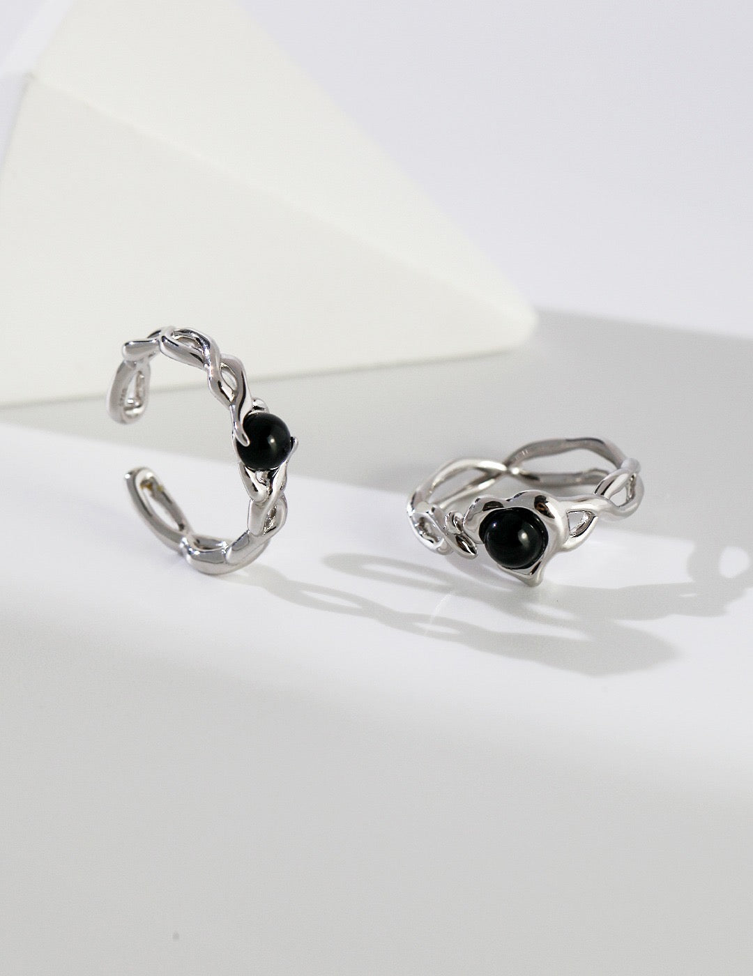 Black Onyx Double Twisted Ring