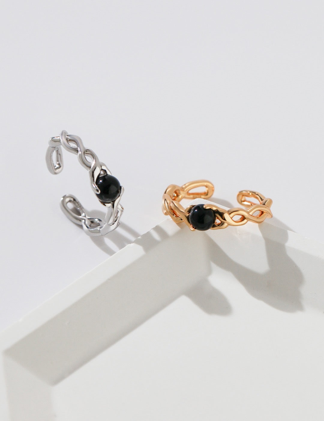 Black Onyx Double Twisted Ring