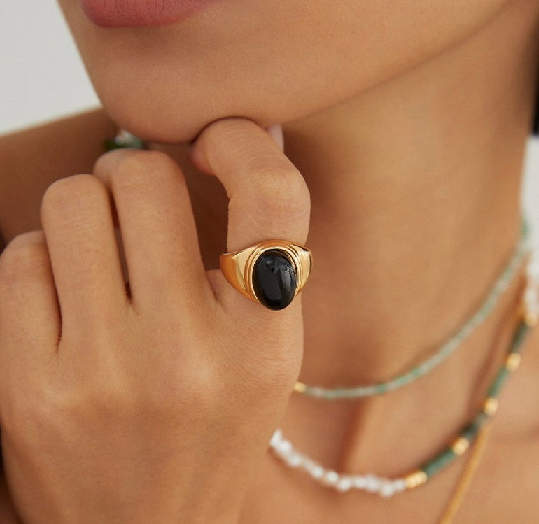 Black Onyx Chunky Ring